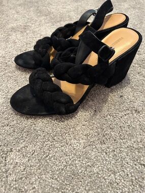 REBECCA MINKOFF - Black Braided Block Heel